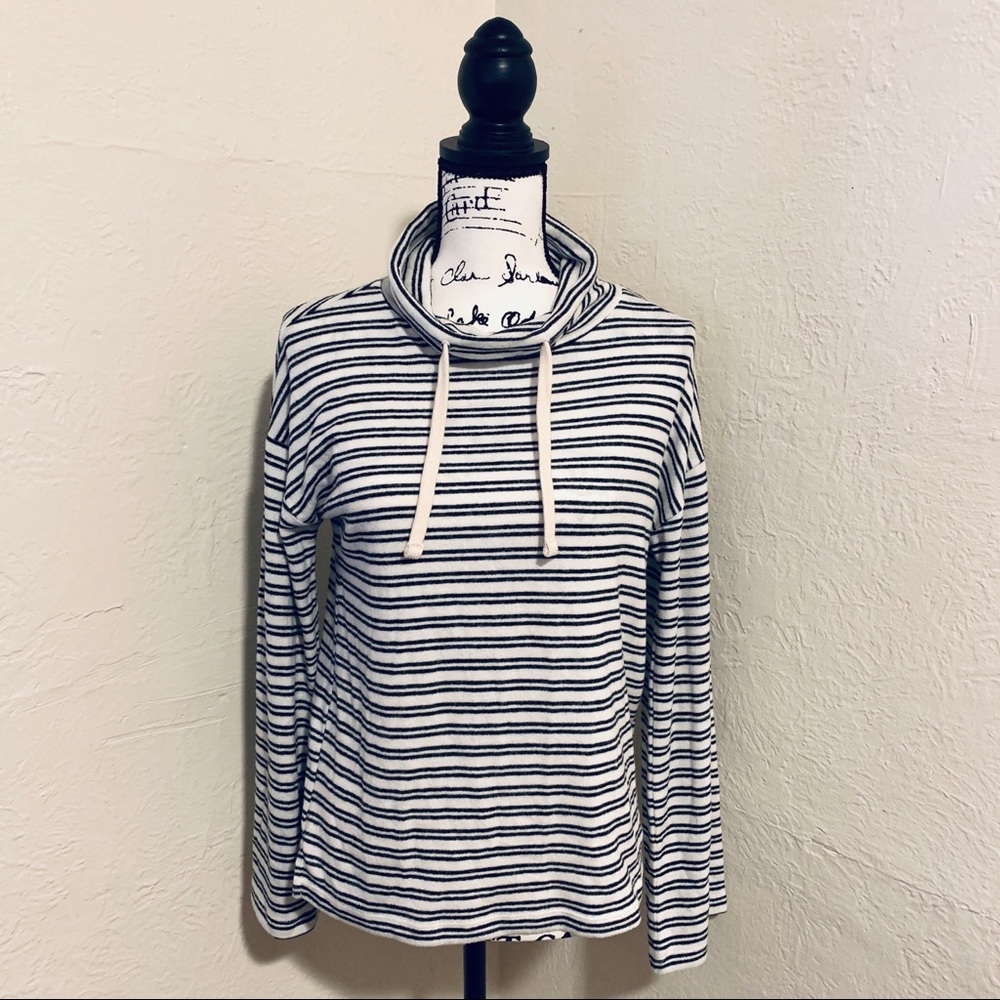 LUCKY BRAND FUNNEL NECK STRIPED PULLOVER XSMALL